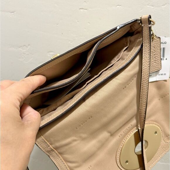 New Coach Leather Foldover Clutch & Pebble leather Crossbody - Picture 9 of 16